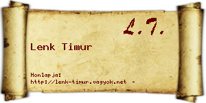 Lenk Timur névjegykártya